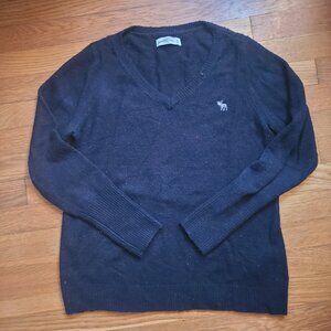 Black Soft Abercrombie & Fitch V-neck Sweater - Medium